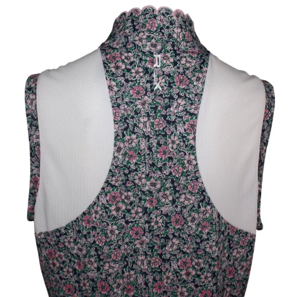 RLX RALPH LAUREN Dress, L, Blue/Pink Floral, Sleeveless, Zip Neck, Activewear - Picture 6 of 15